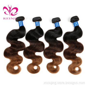 REINE Ombre 1B 4 30 Peruvian Human Virgin Hair Body Wave Virgin Peruvian Remy Virgin Hair Weft